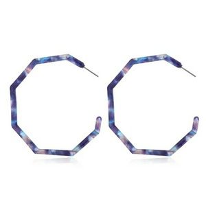 ❤ 4/$15❤ Purple and Blue Acrylic Hexagon Hoops